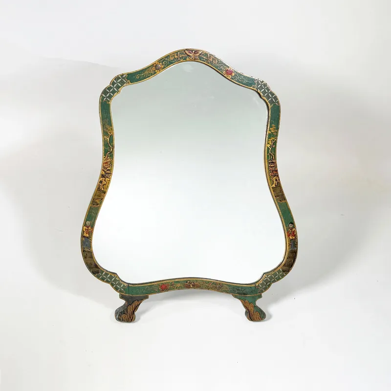 Green Chinoiserie Painted Dressing Mirror from auction in Cranston, Rhode Island