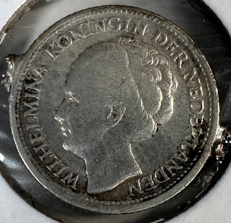 1941 Netherlands 10 Cents .640 Silver Coin - Wilhelmina from auction in Cranston, Rhode Island