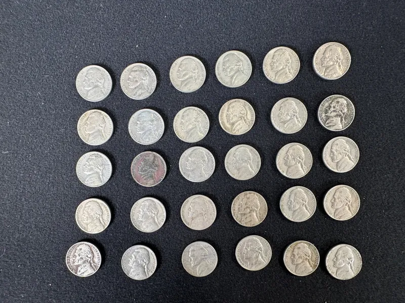 Jefferson Nickels - Lot of 30 Coins from auction in Cranston, Rhode Island