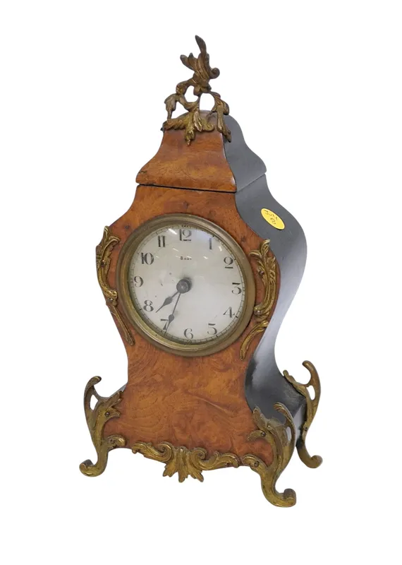 FRENCH CLOCK WOOD BRONZE MOUNTED from auction in Mount Pleasant, South Carolina
