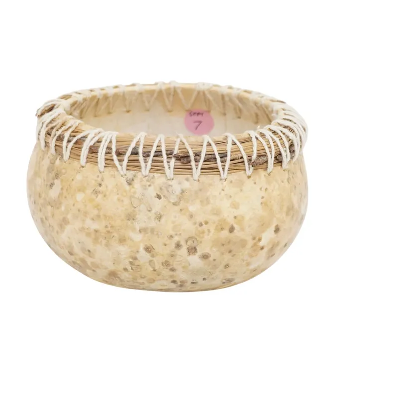 VINTAGE NATIVE AMERICAN PINE NEEDLE AND GOURD BOWL from auction in Mount Pleasant, South Carolina