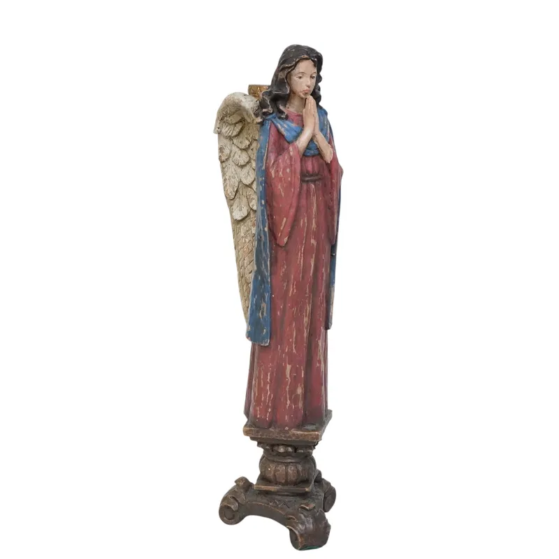 HAND CARVED PAINTED ANGEL CANDLESTICK ITALY from auction in Mount Pleasant, South Carolina