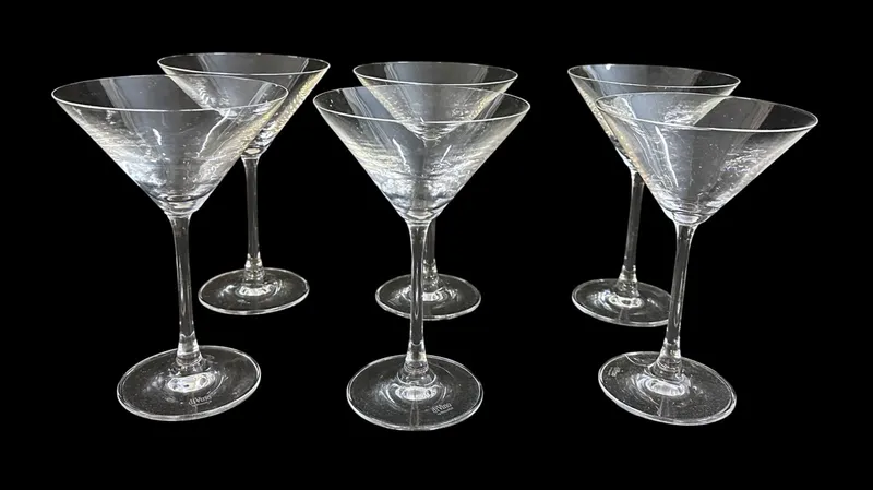 BOXED SET OF 6 ROSENTHAL DI VINO MARTINI GLASSES from auction in Mount Pleasant, South Carolina