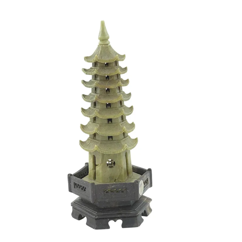 ANTIQUE CARVED CHINESE SOAPSTONE PAGODA from auction in Mount Pleasant, South Carolina