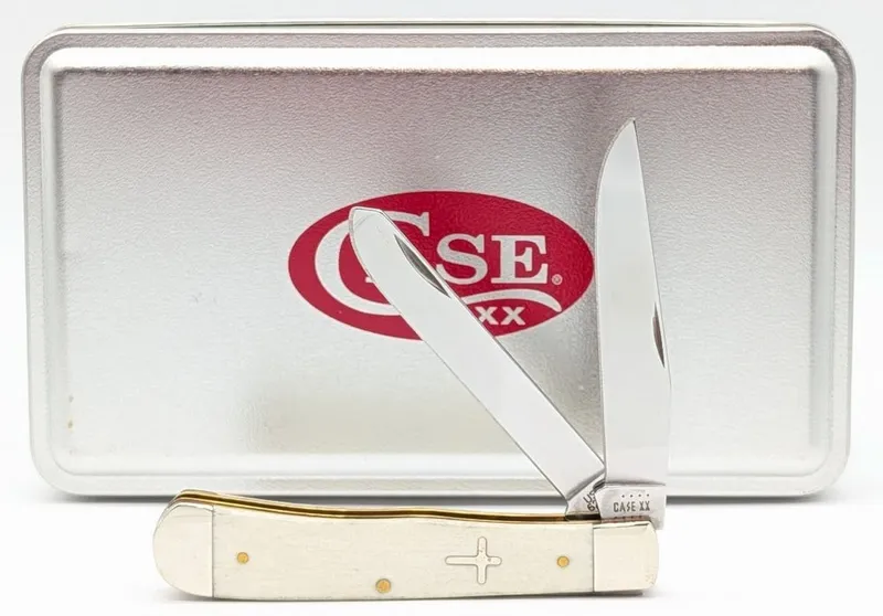 2021 Case XX Cross Smooth White Bone Trapper 6254 w/ Tin from auction in IN, 