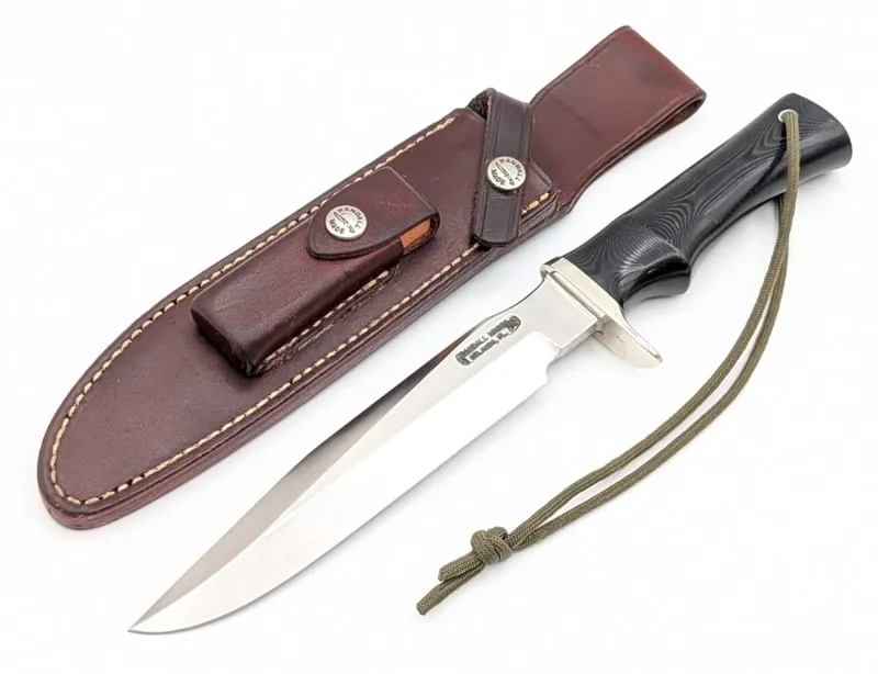 Randall Model 1 7in All Purpose Fighter w/ Sheath from auction in IN, 