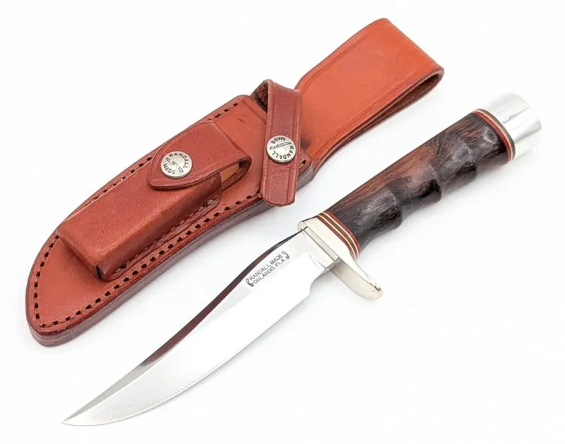 Randall Model 3 5in Finger Groove Desert Ironwood Hunter w/ Sheath from auction in IN, 