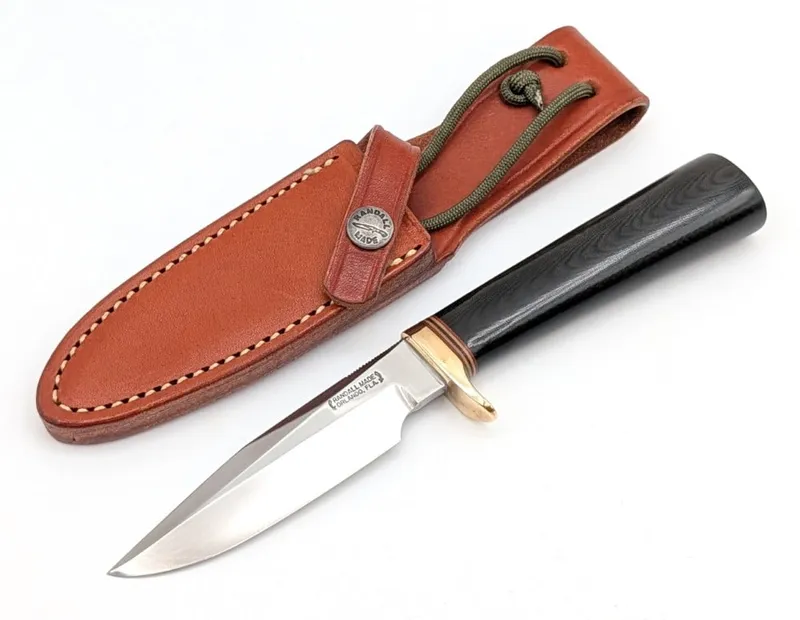 Randall Model 5 4in Black Micarta Camp & Trail Knife w/ Sheath from auction in IN, 