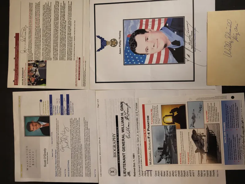 I03384 | A Collection of Six Autographed Items Related to United States Military History and Aviation from auction in Frederick, Maryland