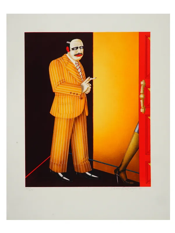 SHIMON OKSHTEYN AMERICAN LTD ED LITHOGRAPH BUSINESSMAN from auction in New York, New York