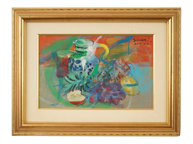 STATHIS LIVANIS GREEK STILL LIFE OIL PAINTING 2003 from auction in New York, New York