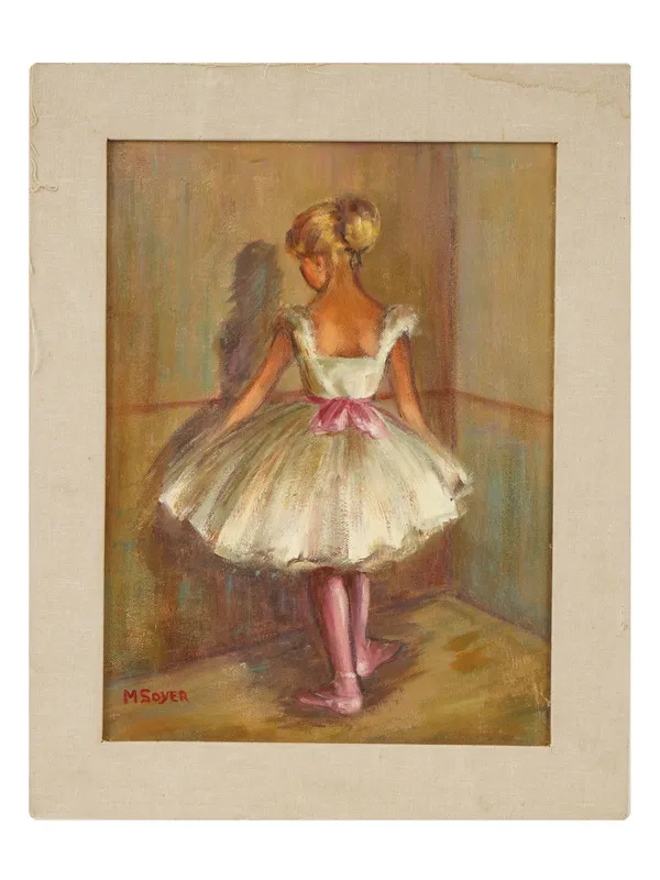 VINTAGE BALLET DANCER OIL PAINTING SIGNED M. SOYER from auction in New York, New York