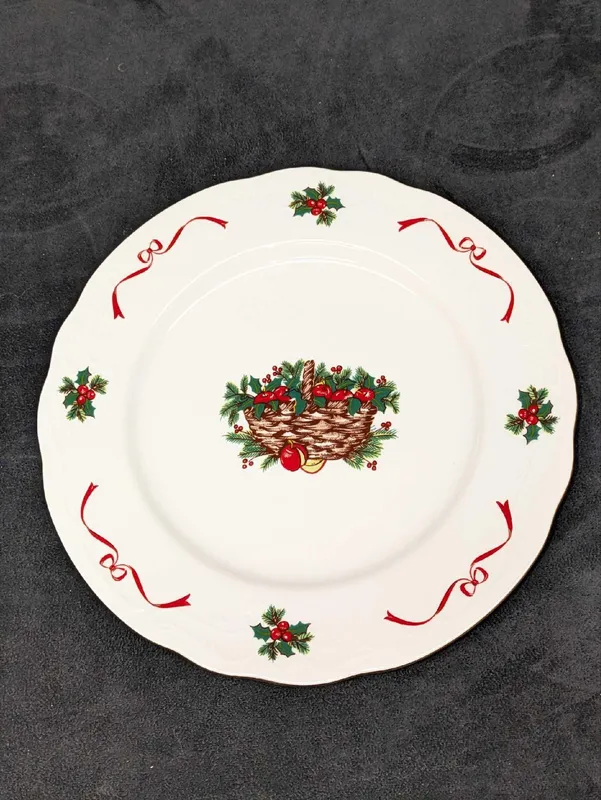 Menuet Basket Of Cheer China Dinner & Serving Plate And Saucer from auction in Orlando, Florida
