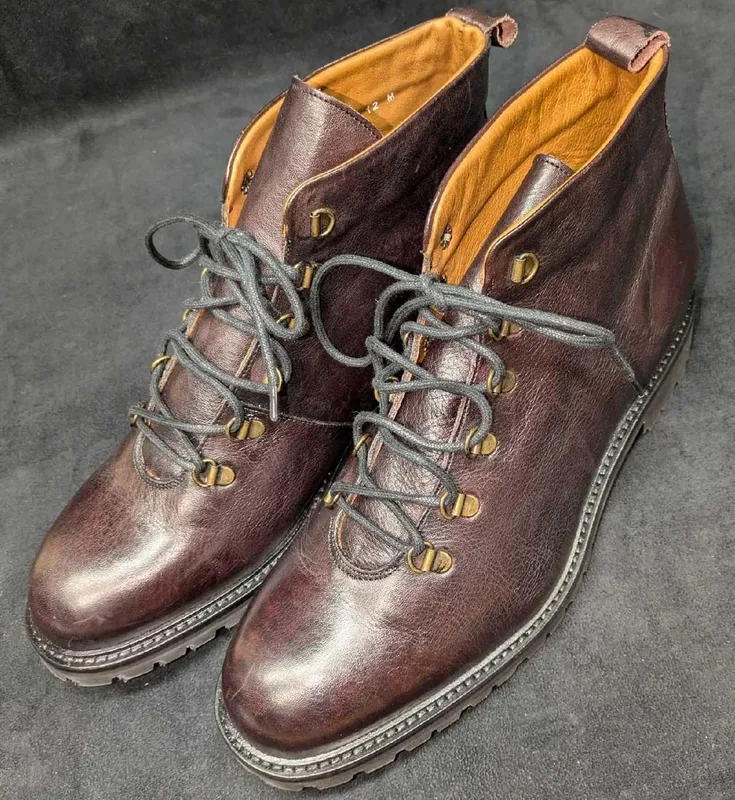Men's Size 12 Mercanti Fiorentini Leather Italian Boots from auction in Orlando, Florida