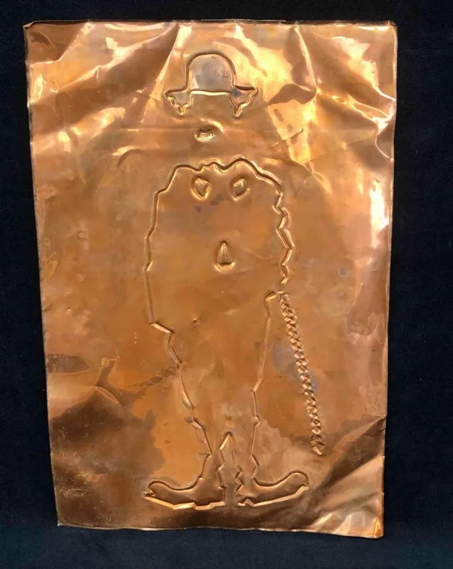 Tin Abstract Engraving Embossed With Copper from auction in Orlando, Florida