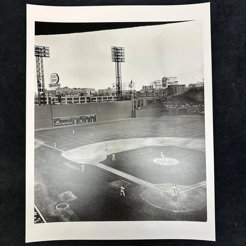 Black and White Silver Gelatin Print Fenway Park Baseball Game Scene Boston Red Sox from auction in Orlando, Florida