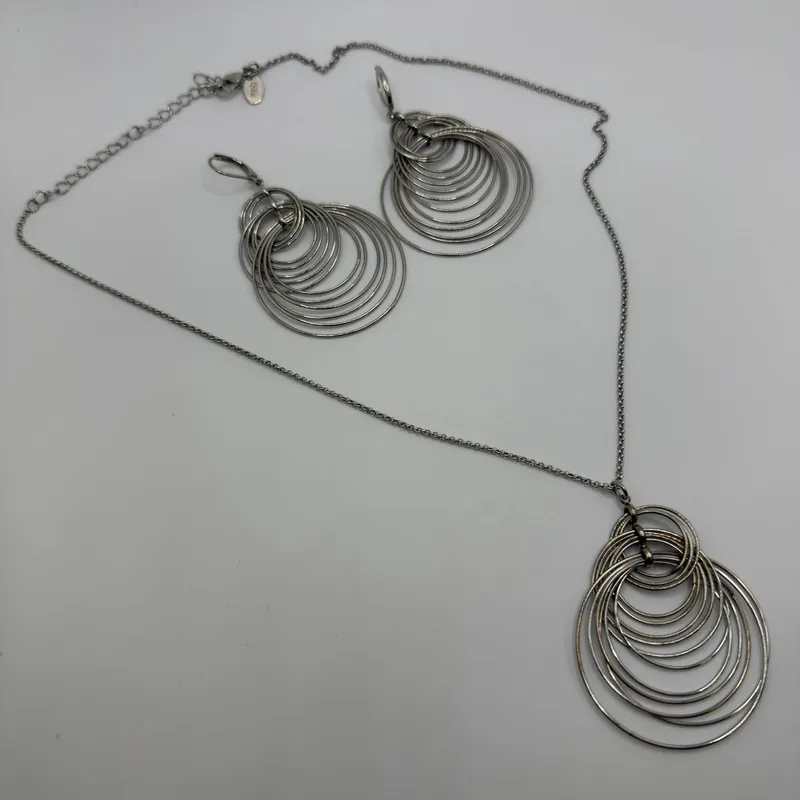 Joan Rivers Modernist Multi-Ring Statement Earrings and Necklace from auction in Orlando, Florida