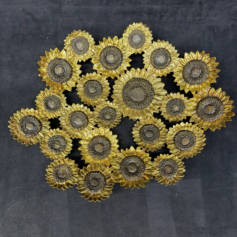Michael Aram Oval Footed Vincent Sunflower Metal Centerpiece Bowl from auction in Orlando, Florida