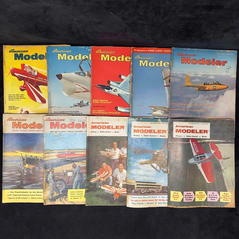 American Modeler Magazine 1957 Lot of 10 Ten Magazines Collection Set from auction in Orlando, Florida
