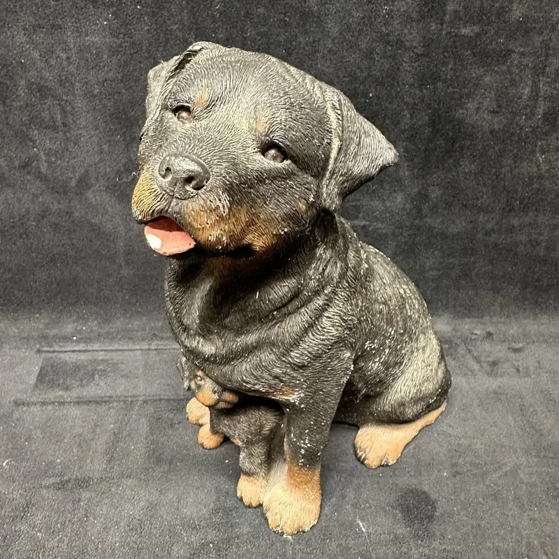 Rottweiler and Pup Sandicast Sculpture Vintage Statue 1992 Sandra Brue from auction in Orlando, Florida