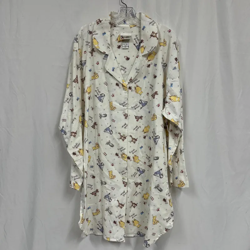 Walt Disney World Winnie the Pooh Print Button Front Shirt XL Sleepwear from auction in Orlando, Florida