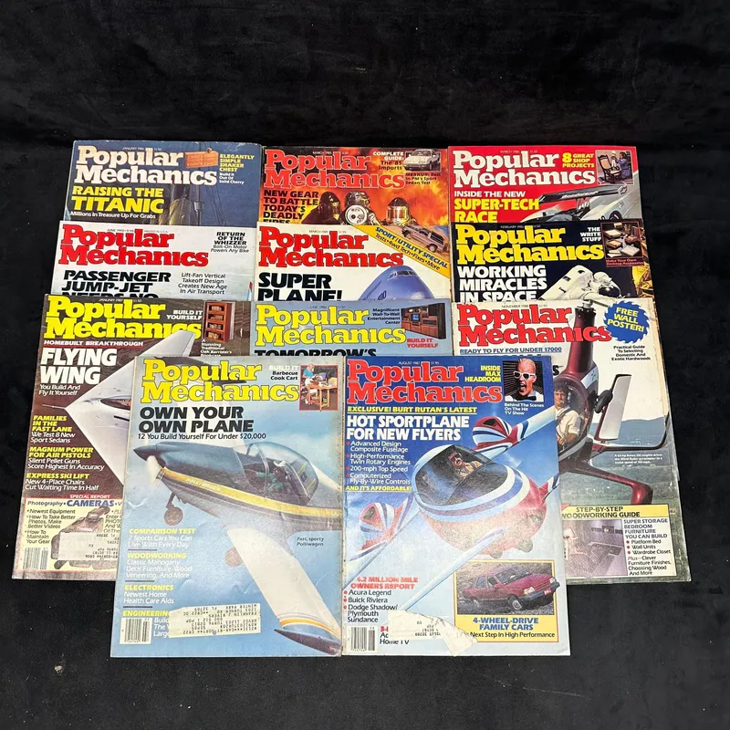 Popular Mechanics Magazine Lot 1980s 1990s Eleven Issues from auction in Orlando, Florida