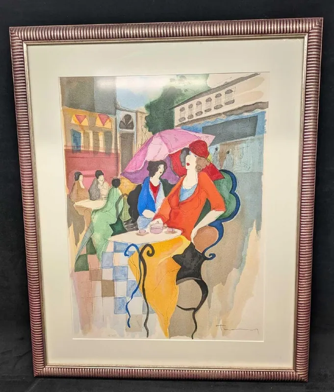 Framed Itzchak Tarkay S&N City Scene Print R42 from auction in Orlando, Florida