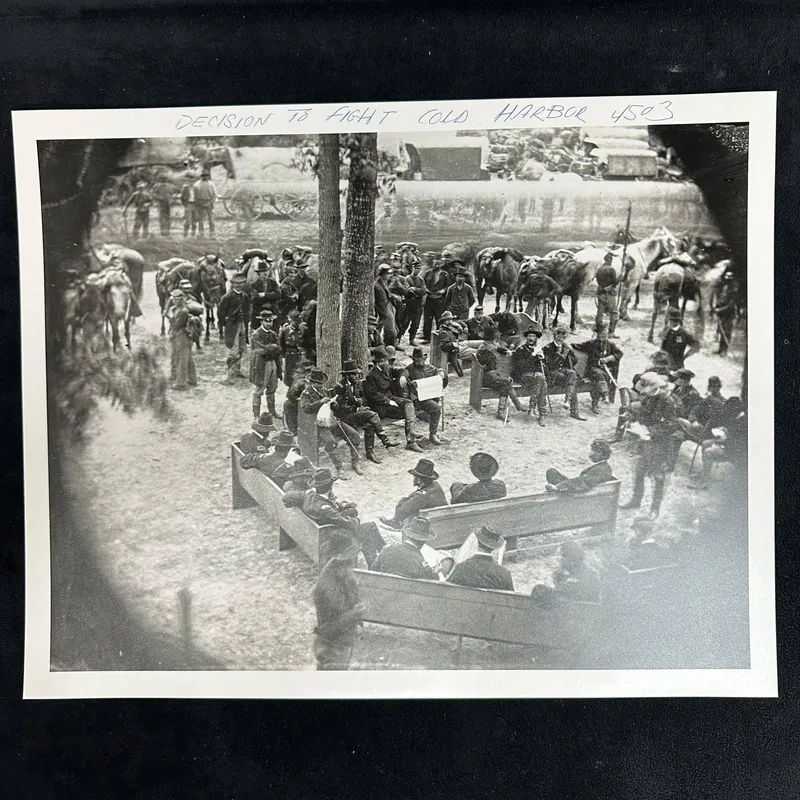 Decision to Fight at Cold Harbor 1863 Civil War Command Meeting Silver Gelatin Print from auction in Orlando, Florida