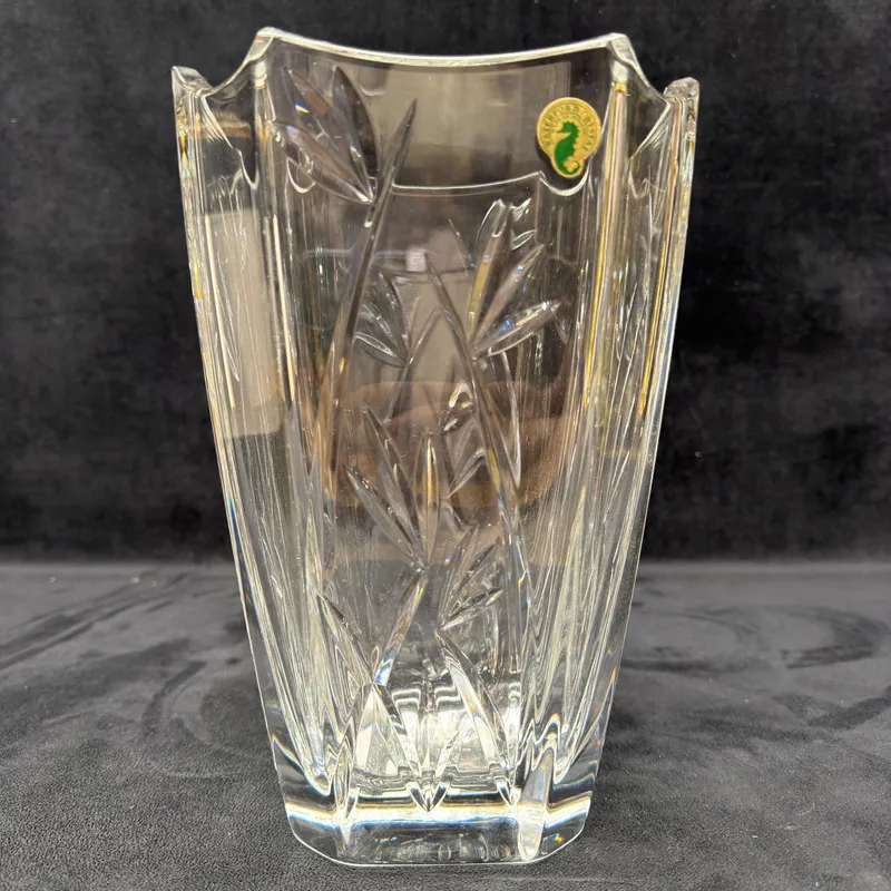 Waterford Crystal Bamboo Pattern 10 inch Lead Crystal Vase Made in Ireland R240 from auction in Orlando, Florida