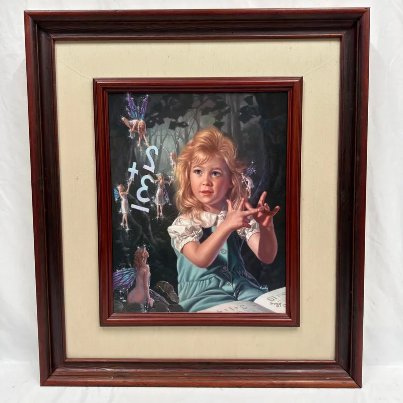 Bob Byerley Hand Signed and Numbered Giclee Print Framed Fairy Fantasy Scene R240 from auction in Orlando, Florida