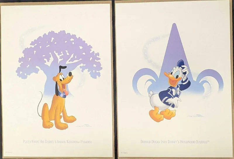 Disney Don Williams Donald Duck & Pluto Prints from auction in Orlando, Florida