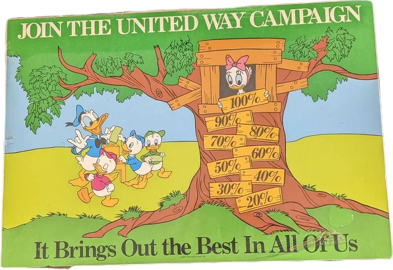 Disney Ducktales United Way Campaign Mini Poster from auction in Orlando, Florida