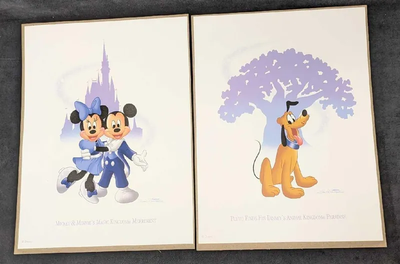 Disney Don Williams Donald Pluto Prints &  Mickey Mouse & Minnie Mouse Prints from auction in Orlando, Florida
