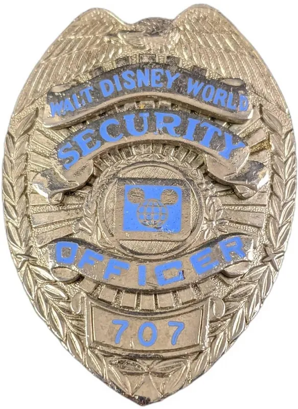 1970s/1980s Disney World Security Metal Badge from auction in Orlando, Florida