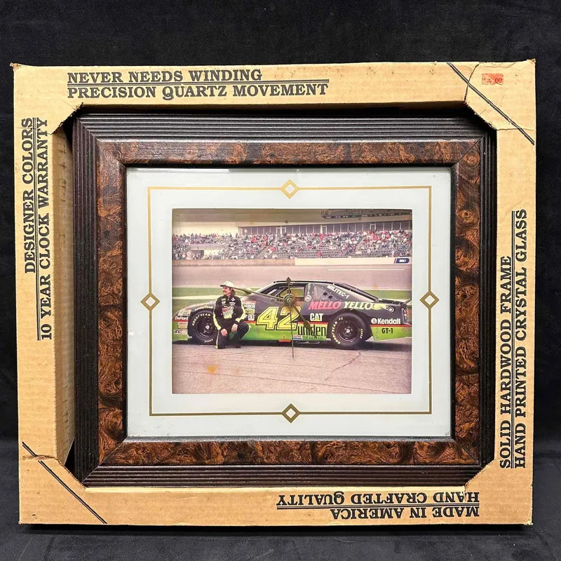 Kyle Petty #42 NASCAR Yardley Clock Framed Mello Yello from auction in Orlando, Florida
