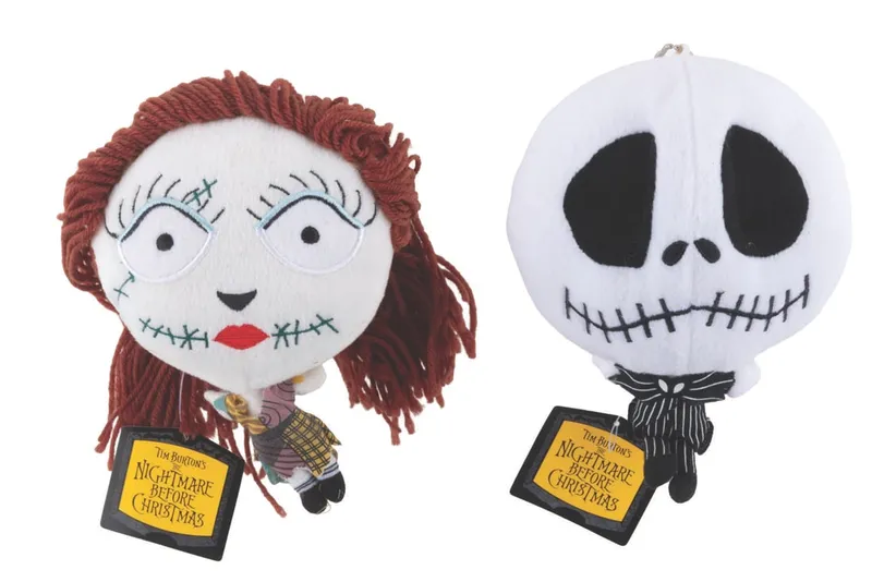 A Pair of Jack and Sally Head Plushes. from auction in Studio City, California