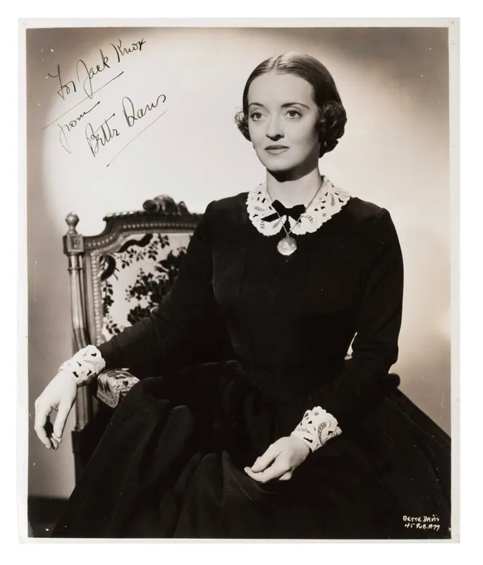 A Bette Davis Signed Photograph. from auction in Studio City, California