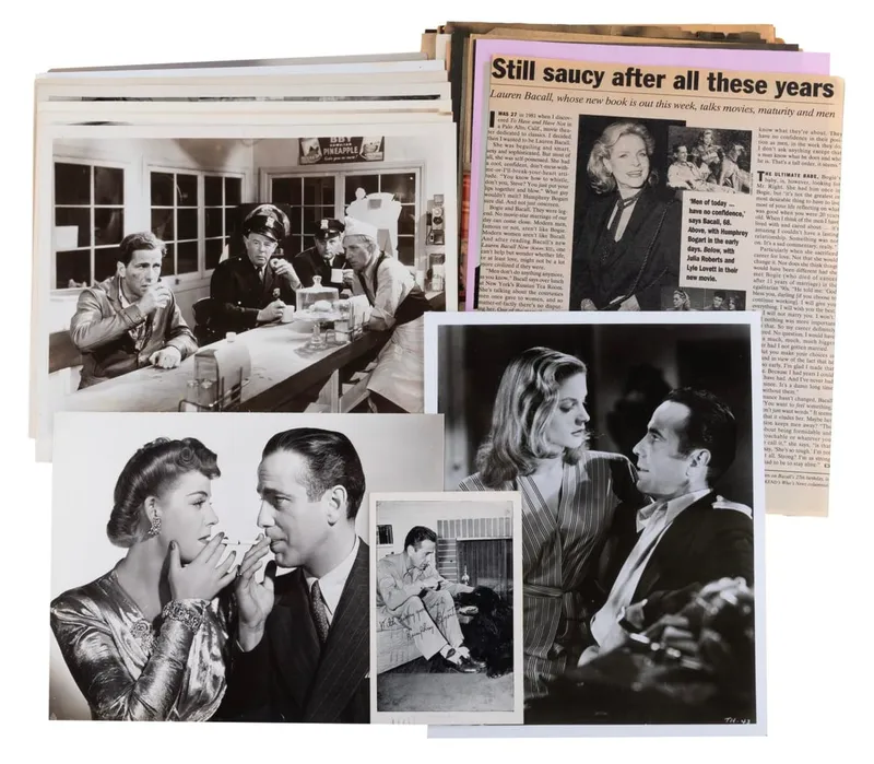 A Collection of Humphrey Bogart Photographs and Clippings. from auction in Studio City, California