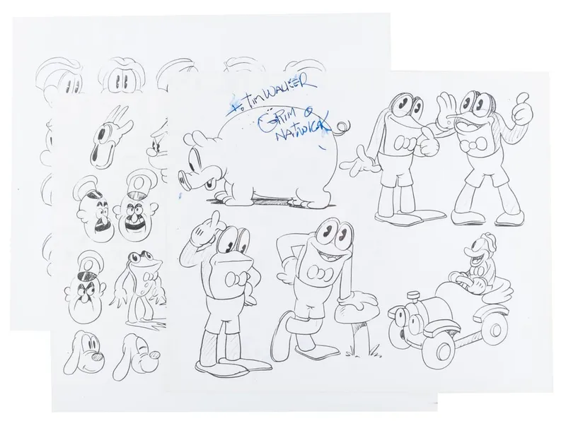 A Grim Natwick Signed Collection of "Flip the Frog" Model Sheets. from auction in Studio City, California