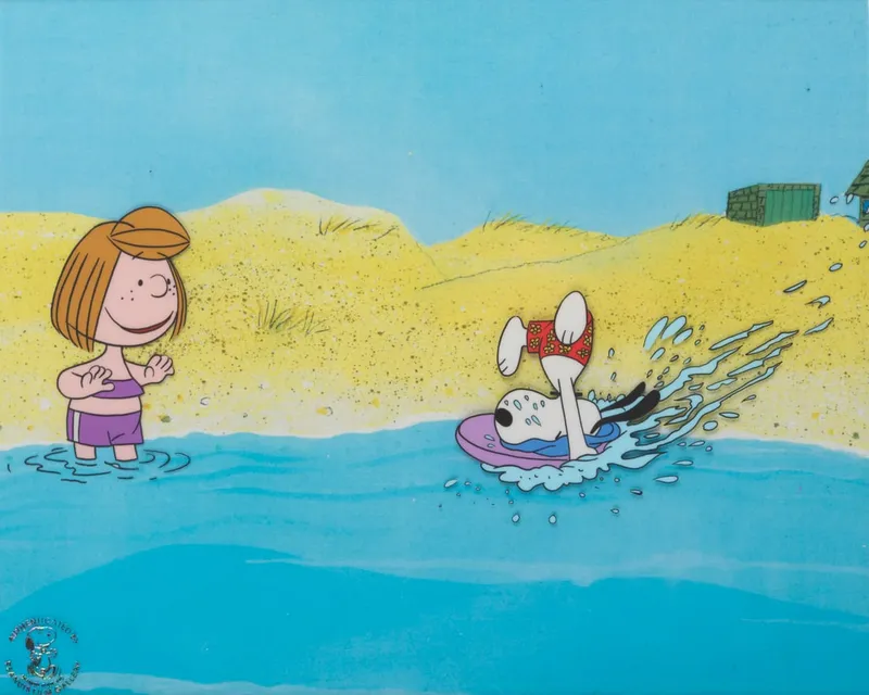 A "Snoopy Come Home" Production Cel and Drawing. from auction in Studio City, California
