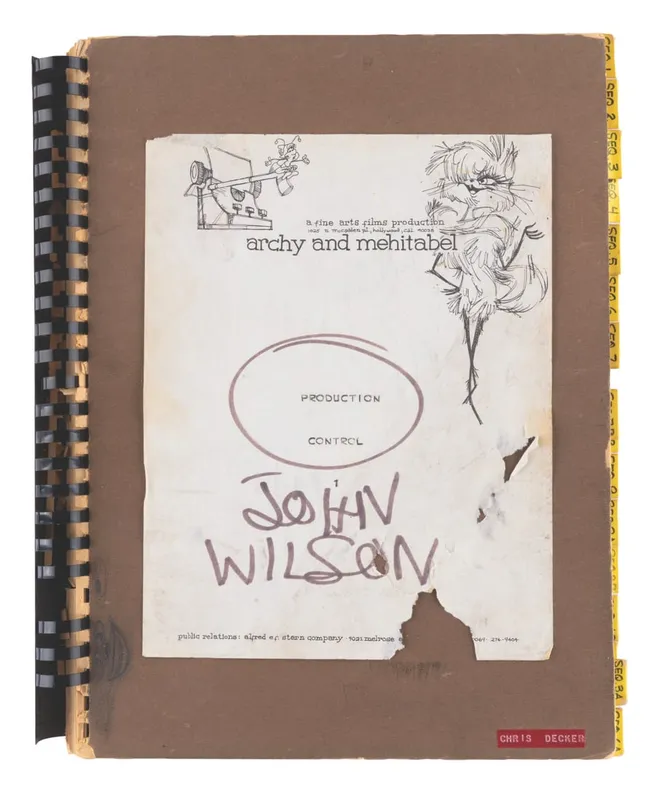 A "Shinbone Alley" Production Archive. from auction in Studio City, California