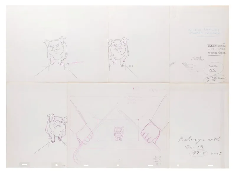 A Collection of "Charlotte's Web" Production Drawings. from auction in Studio City, California