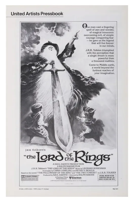 A "The Lord of the Rings" Press Book. from auction in Studio City, California