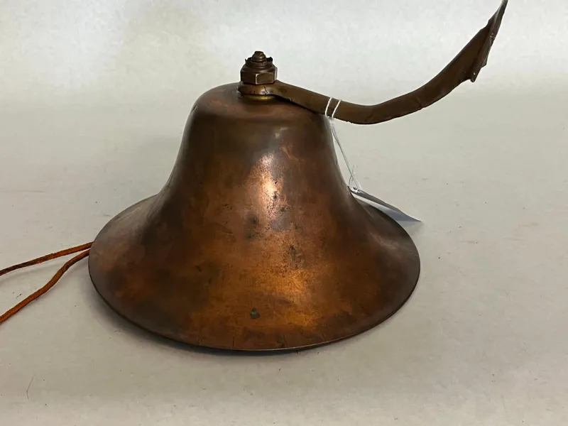 Wrought Copper Ship Bell w/ Brass Arm from auction in Dundee, Ohio