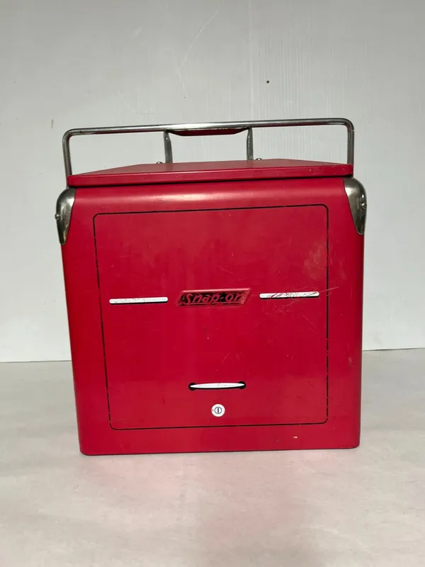 Snap-on Red Metal Picnic Cooler from auction in Dundee, Ohio