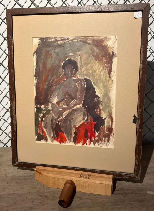 K Bloomberg Seated Nude Study Painting from auction in Dundee, Ohio