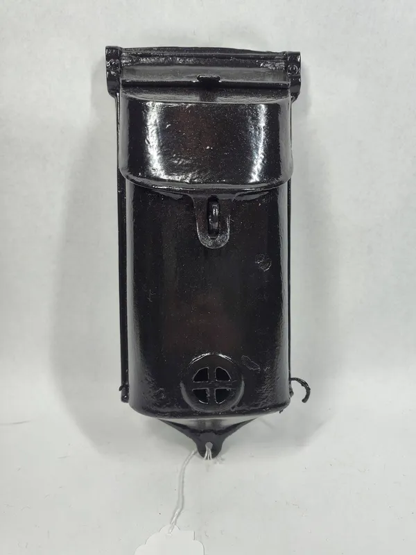 Griswold Attributed Iron Wall Mailbox from auction in Dundee, Ohio