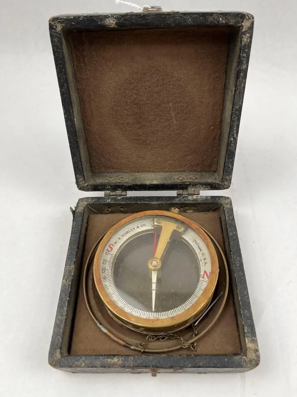 W.S. Darley & Co. Brass Mining Compass from auction in Dundee, Ohio