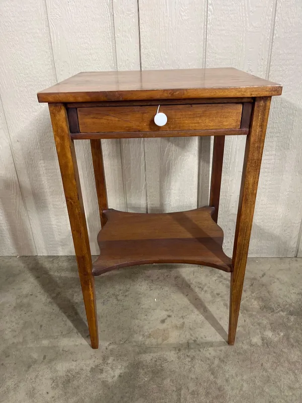 Antique American Wood Side Table, Shelf from auction in Dundee, Ohio