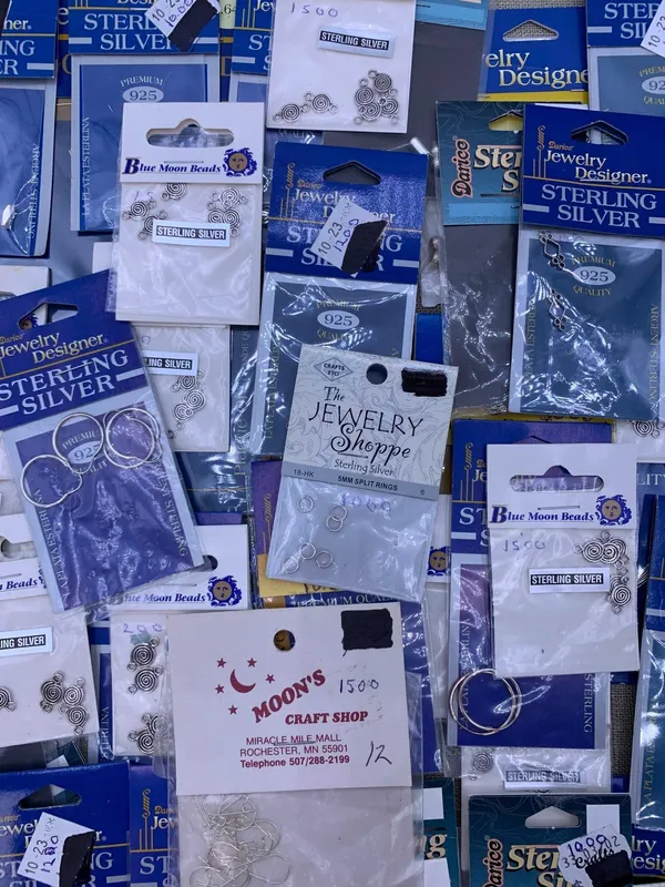 55 Packs NOS Sterling Silver & 14k Gold Plated High Quality Jewelry Making Findings from auction in Dundee, Ohio